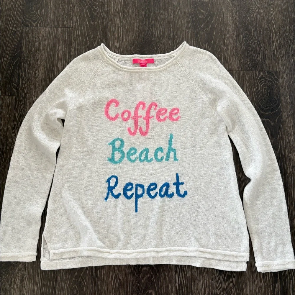New! Lilly Pulitzer Danette Resort White Coffee Intarsia Sweater - Picture 6 of 12